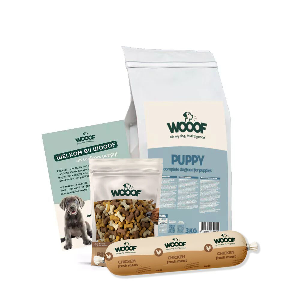 WOOOF puppyvoer - Geperst | Probeerpakket — afbeelding 1